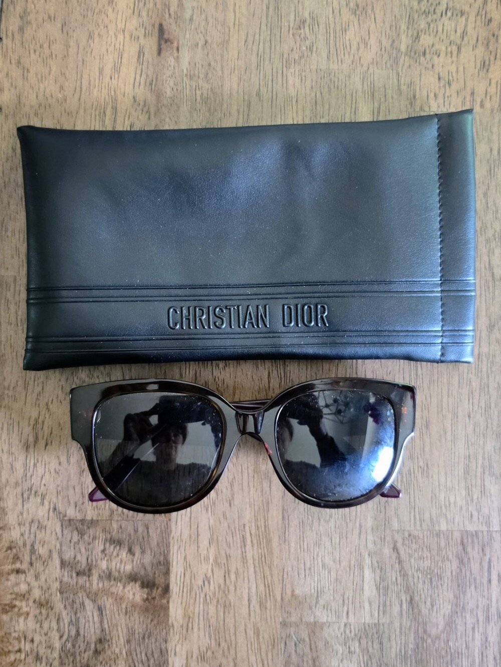 NIB Christian Dior Wildior BU Tortoiseshell Cat Eye Sunglasses Purple Temples - Picture 3 of 15